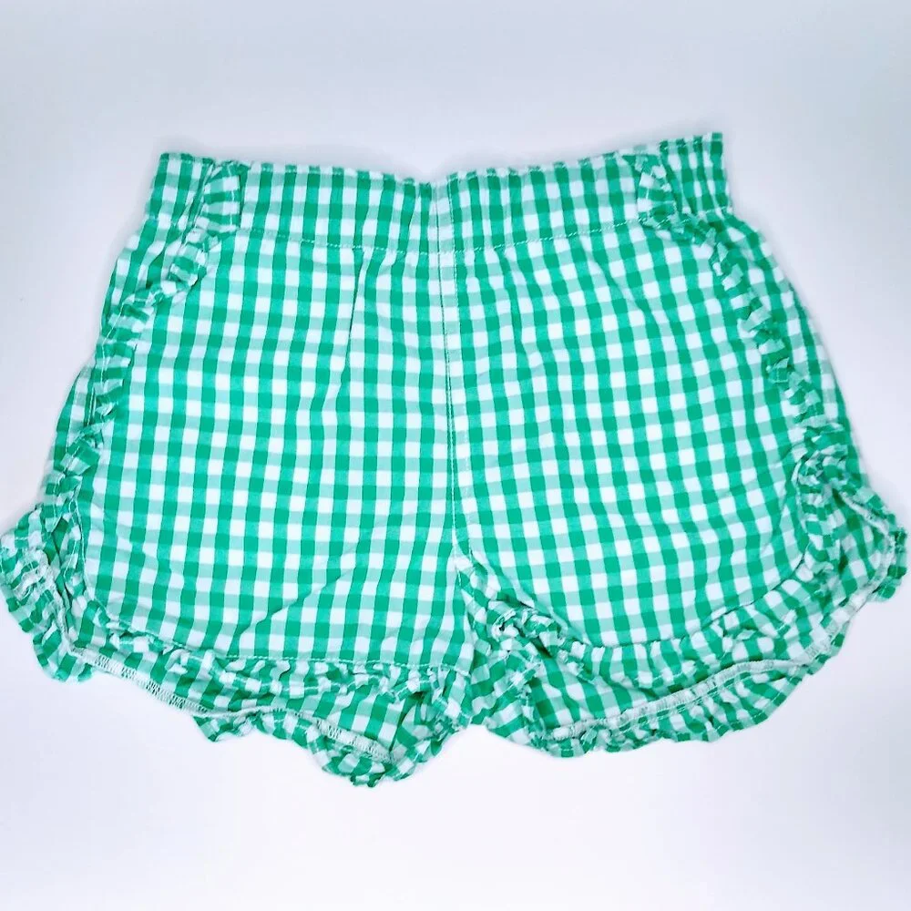GIRLS' POPLIN SHORT IN GINGHAM COLOR GREEN SIZE 8 - Picture 2 of 9